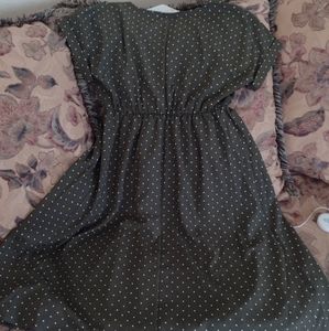 Isabel maternity dress XS green white polka dots new with tags fits small as wel